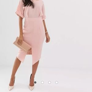 NWT ASOS wiggle MIDI dress - blush
